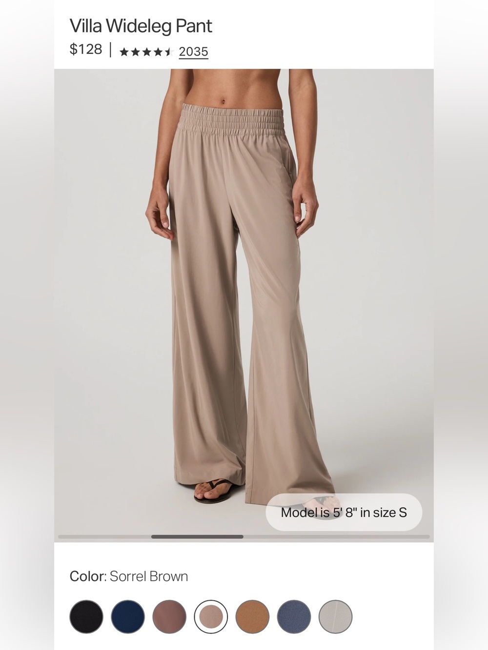 Vuori Villa Wideleg Pant — Sorrel Brown